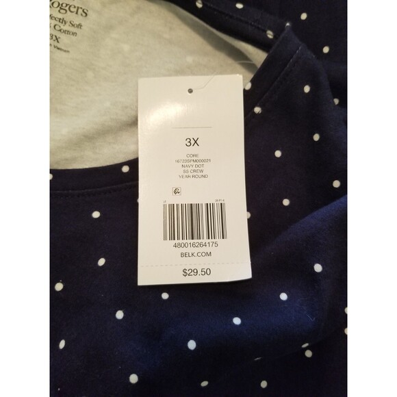 Kim Rogers Women's Top  Black Polka Dot Size 3X Perfectly Soft New Wrinkle Free - Picture 4 of 5